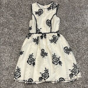 Altar'd State Cream Lace Dress with Black Floral Accents